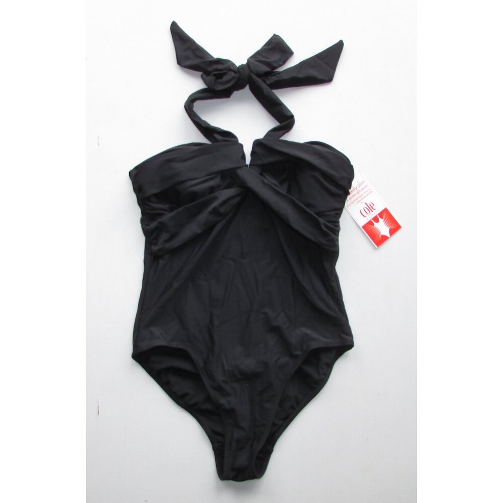 Cole of California Black 1 Piece Swimsuit - Sz Med - NEW